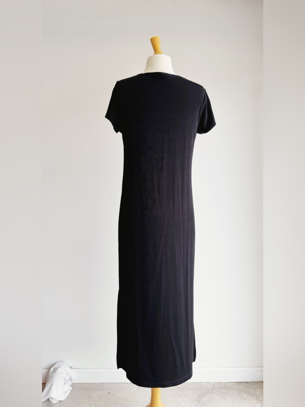 Chico's Travelers Black Maxi Dress  Medium Travel Knit Side Slit Dress - Picture 5 of 6